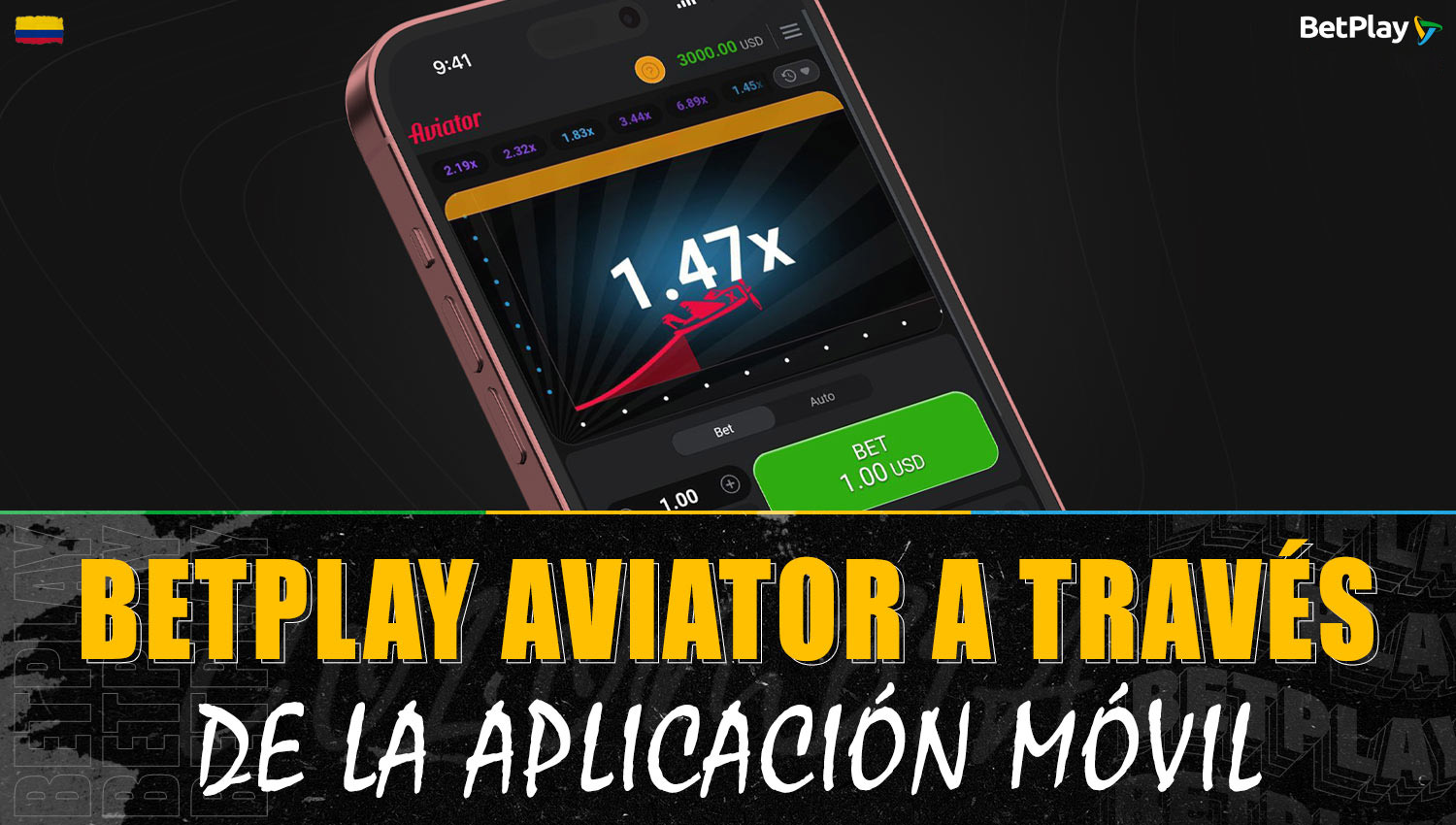 Se puede jugar a Aviator a través de la aplicación móvil de Betplay