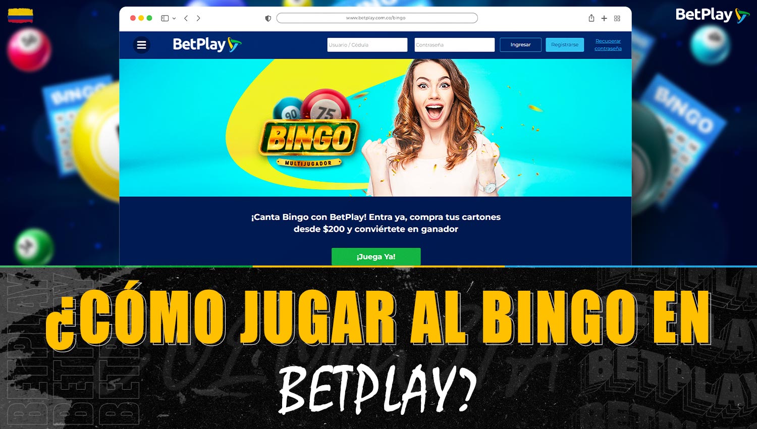 Guía de juego del "Bingo" en la plataforma Betplay Colombia