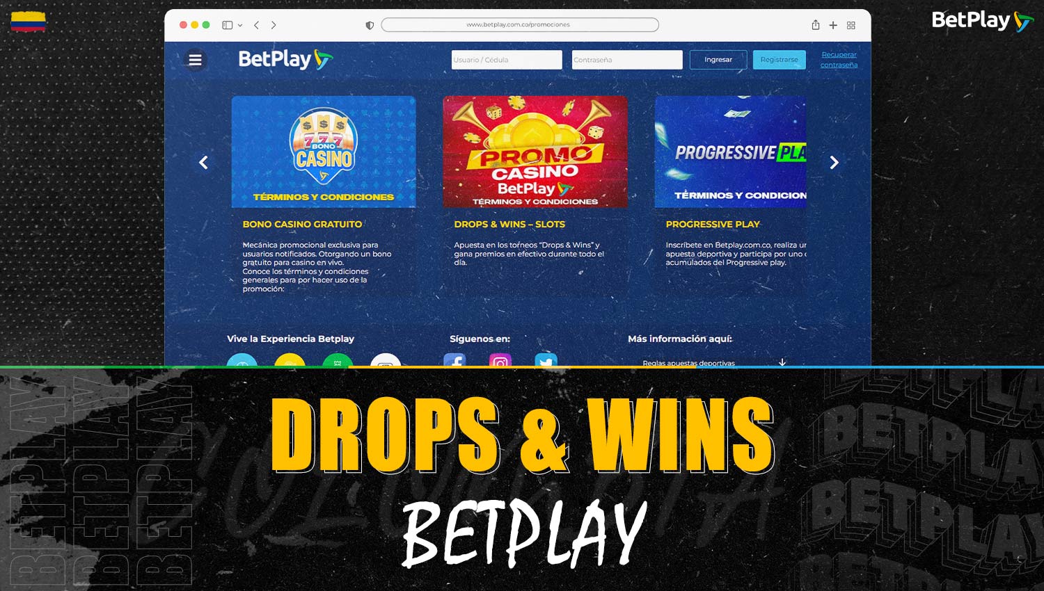 En la plataforma Betplay está disponible un torneo especial "Drops and Wins" para jugadores colombianos