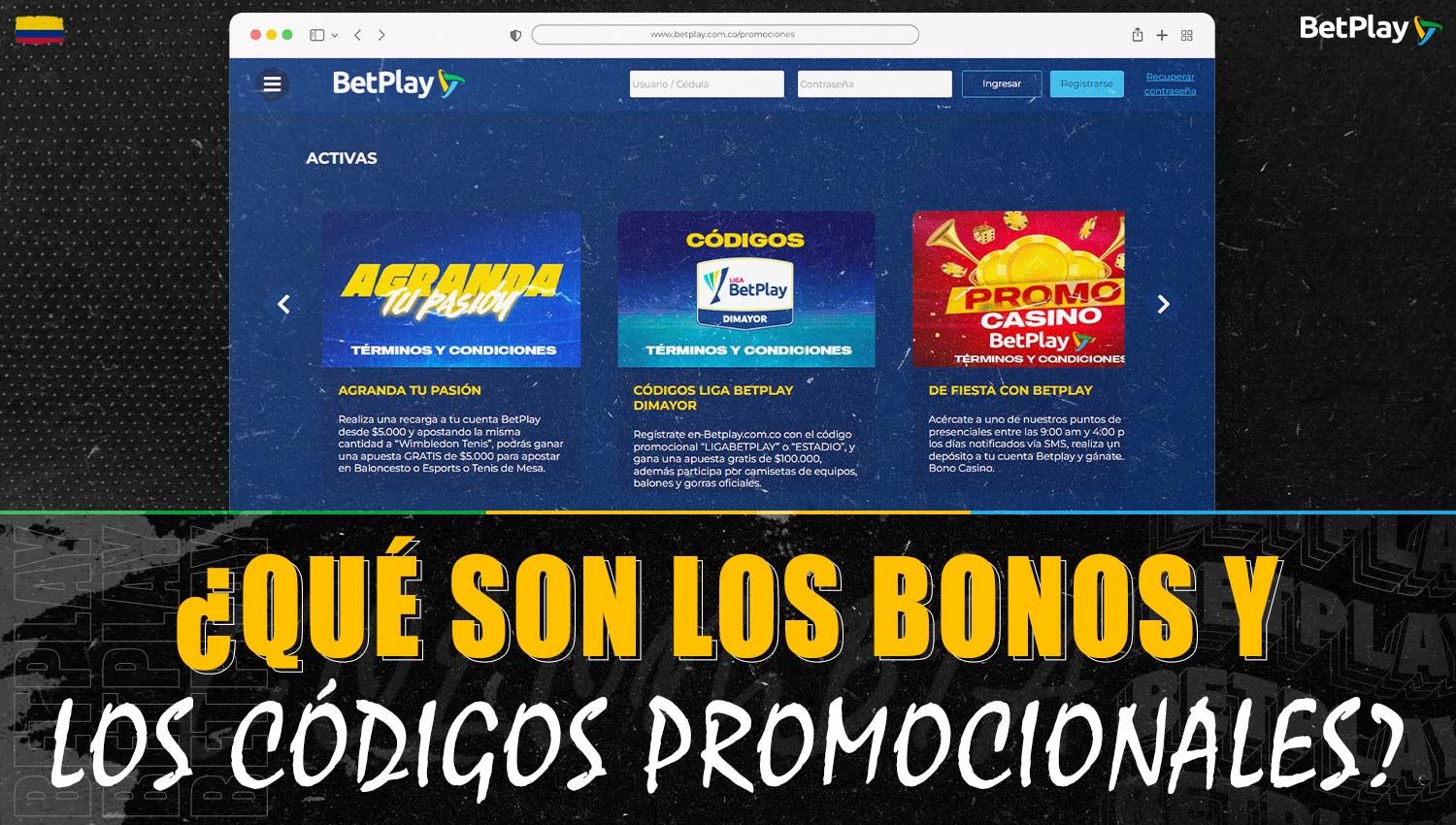 Bonos y códigos promocionales en la plataforma Betplay Colombia