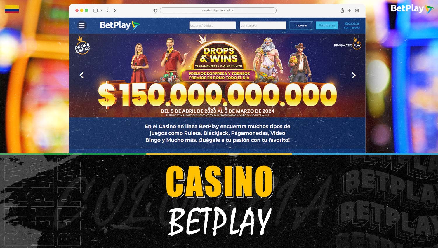 Sobre la sección de casino de la plataforma Betplay Colombia
