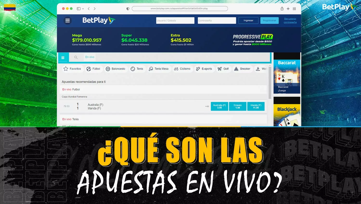 Apuestas en vivo en la plataforma Betplay