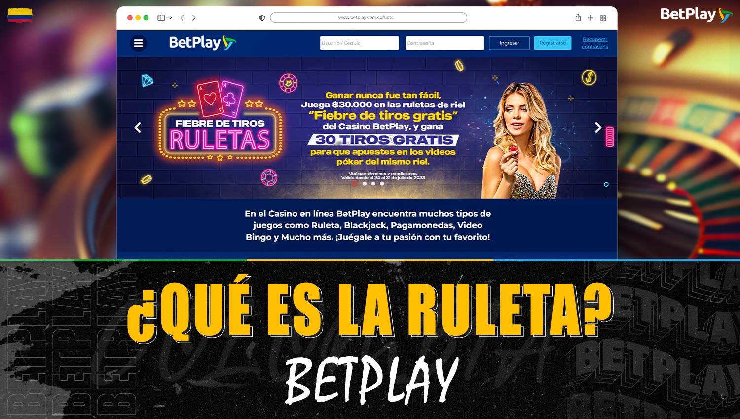 Juego de "Ruleta" en la plataforma Betplay Colombia
