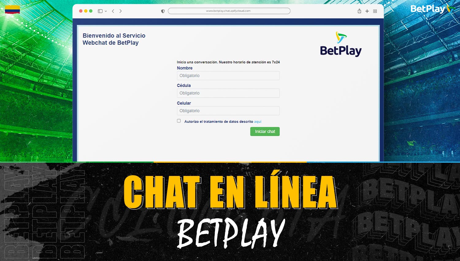 Es posible contactar con el servicio de soporte de Betplay Colombia a través del chat en línea