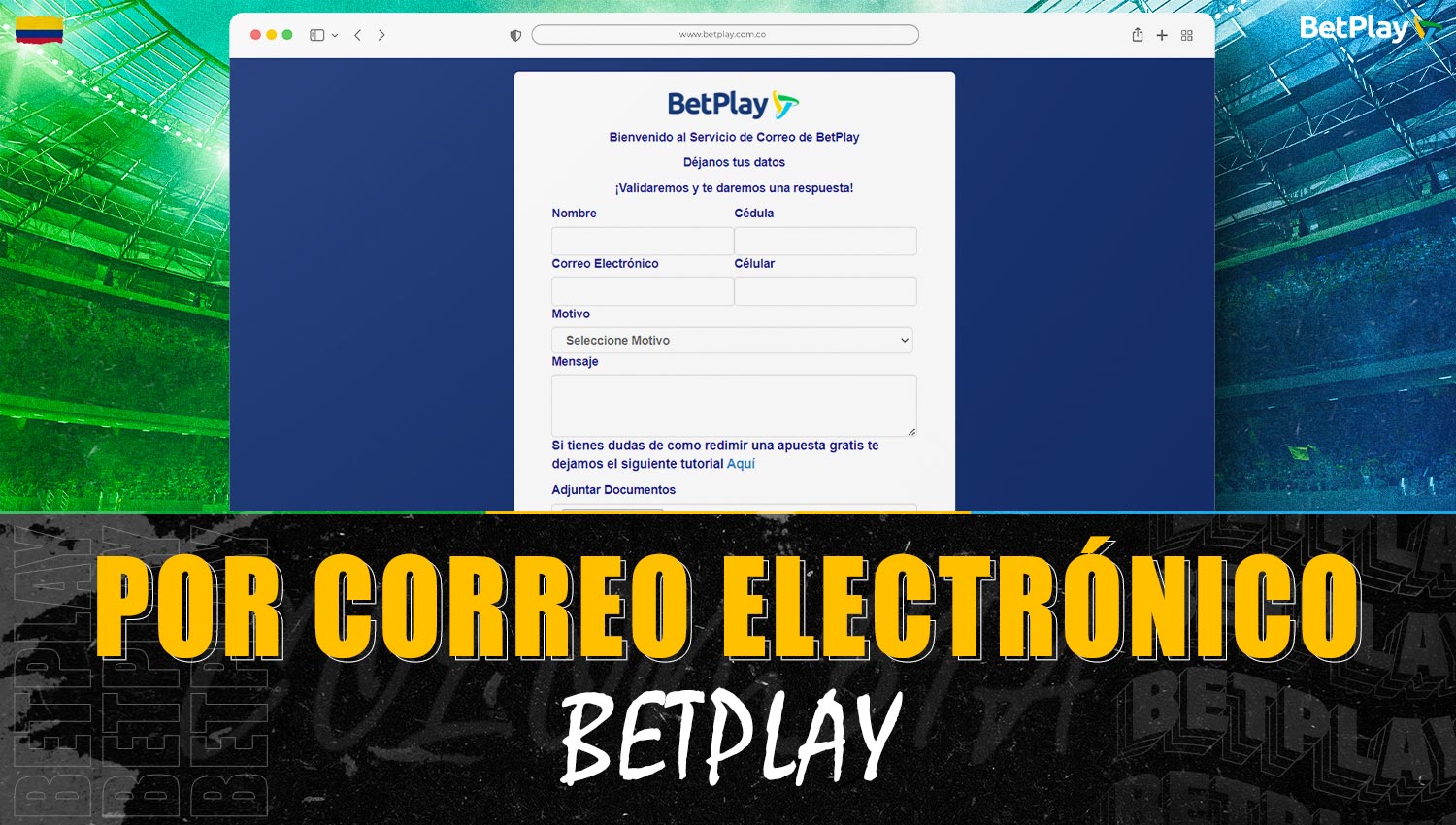 Es posible contactar con el servicio de soporte de Betplay Colombia a través del correo electrónico