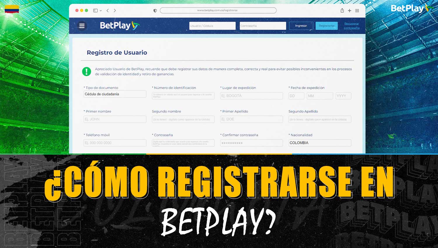 Betplay Colombia guía de registro