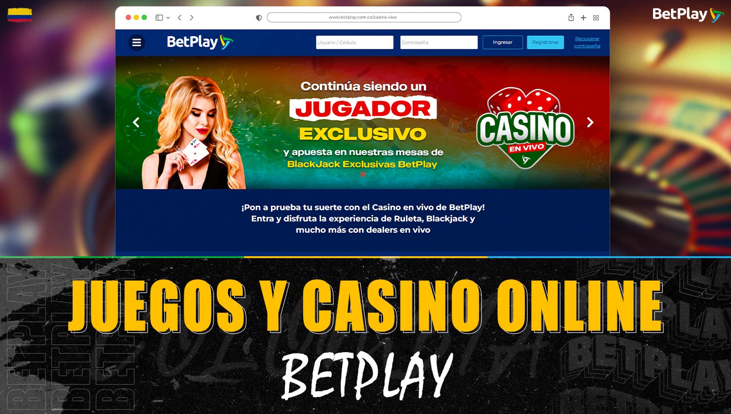 Resumen de los juegos en la sección de casino en línea en la plataforma Betplay
