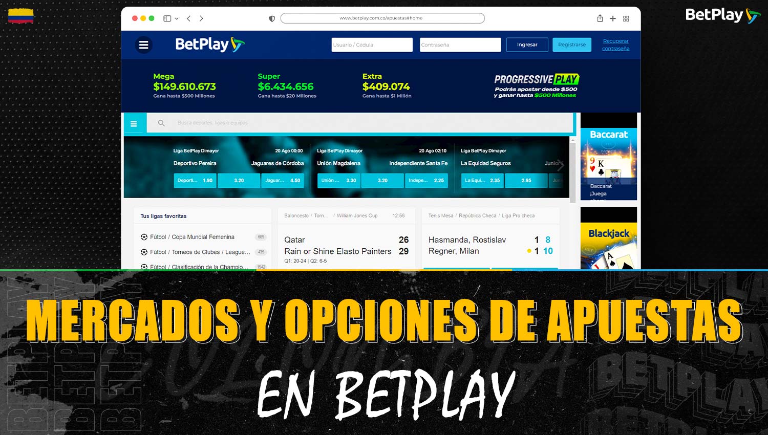 Revisión de los mercados y opciones de apuestas disponibles en la plataforma Betplay