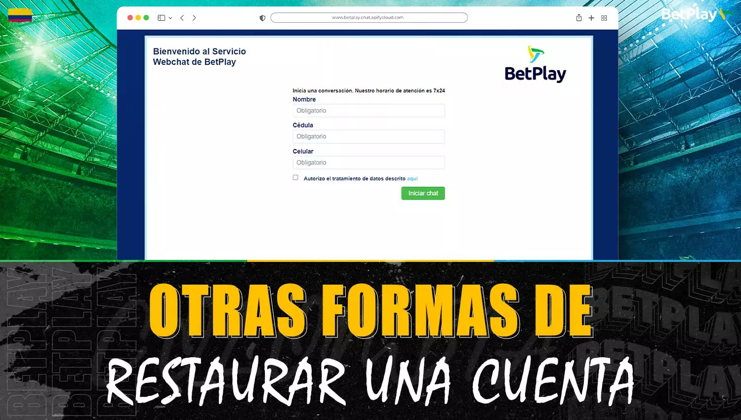 Diferentes opciones para recuperar una cuenta en la plataforma Betplay