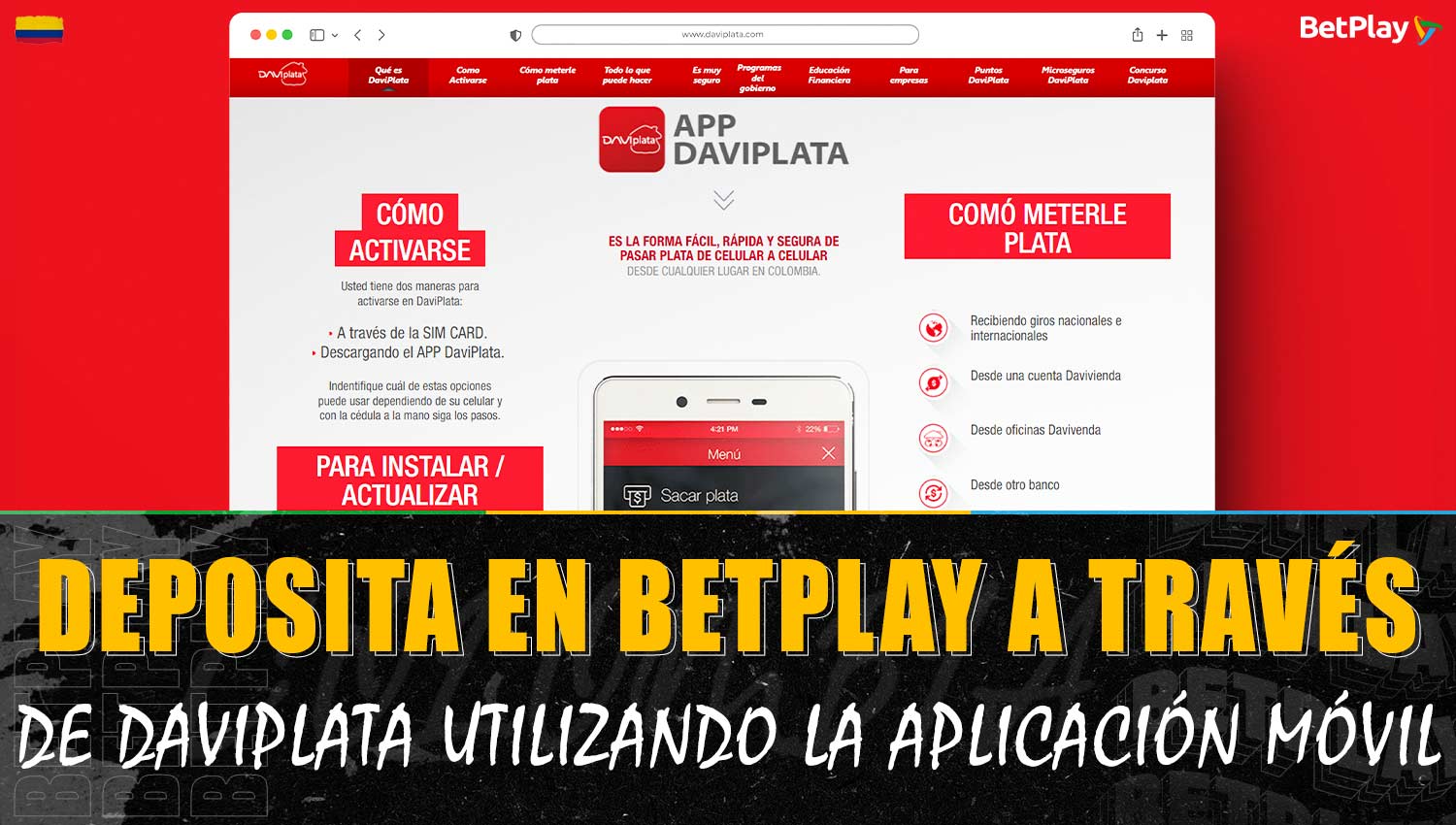 Guía sobre cómo recargar tu cuenta en Betplay a través de Daviplata utilizando la aplicación móvil